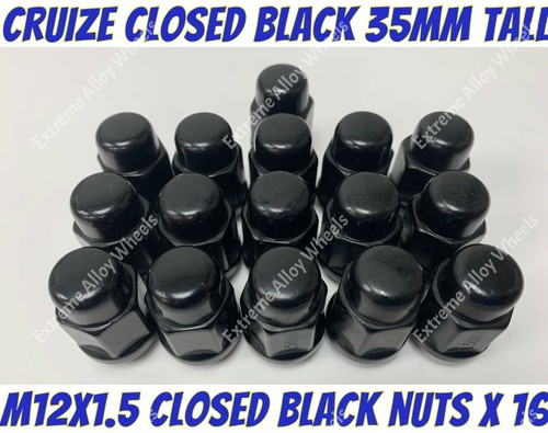 Black alloy wheel nuts 16 - black,